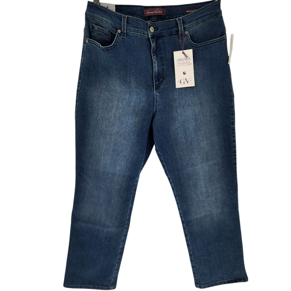 Gloria Vanderbilt Size 16P Short Amanda Frisco Medium Wash Slimming Jeans NWT